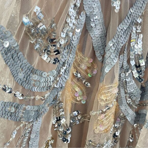 Mac Duggal 5217 Plus Size 14 Embellished Illusion Formal Evening Gown, Nude - Picture 11 of 16